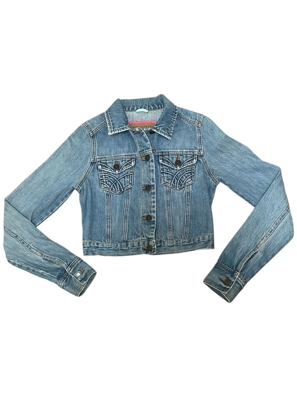 Vintage Y2K Cropped Hollister Denim Jacket Size Small